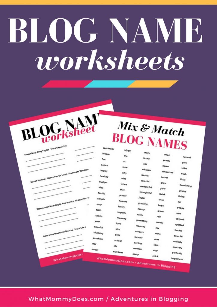 这些免费从WhatMommyDoes工作表是完美的,如果你需要帮助决定一个博客的名字!这些备忘单帮助你挑选完美的博客名称是很重要的,如果你想有一个博客,反映了你,但别人会感兴趣的。这是一个细线走!|创建一个博客可以赚额外的钱,博客技巧,如何开始一个博客,博客对于初学者来说